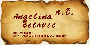 Angelina Belović vizit kartica